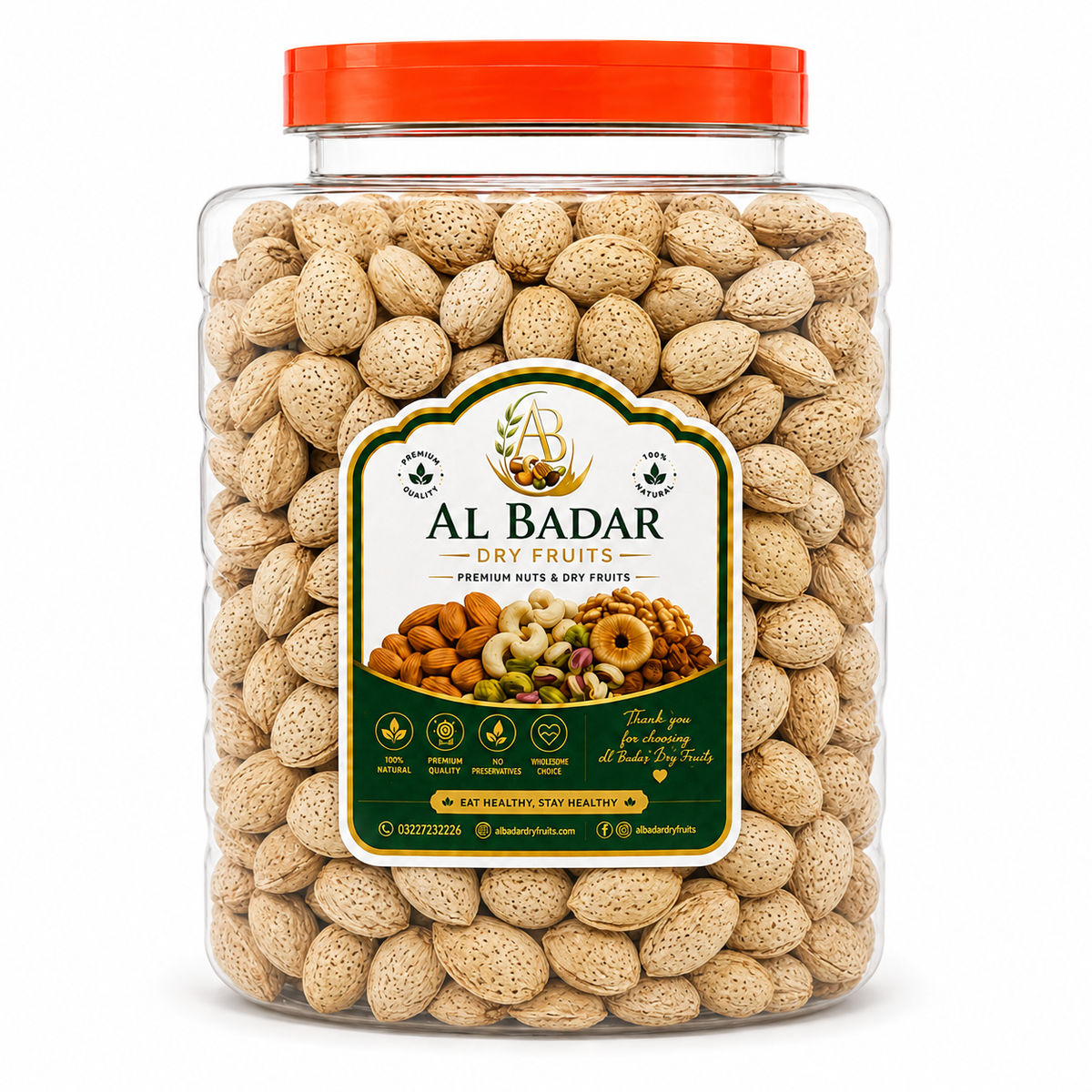 Al-Badar Fresh Kagzi Almonds with Shell (Kagzi Badam)